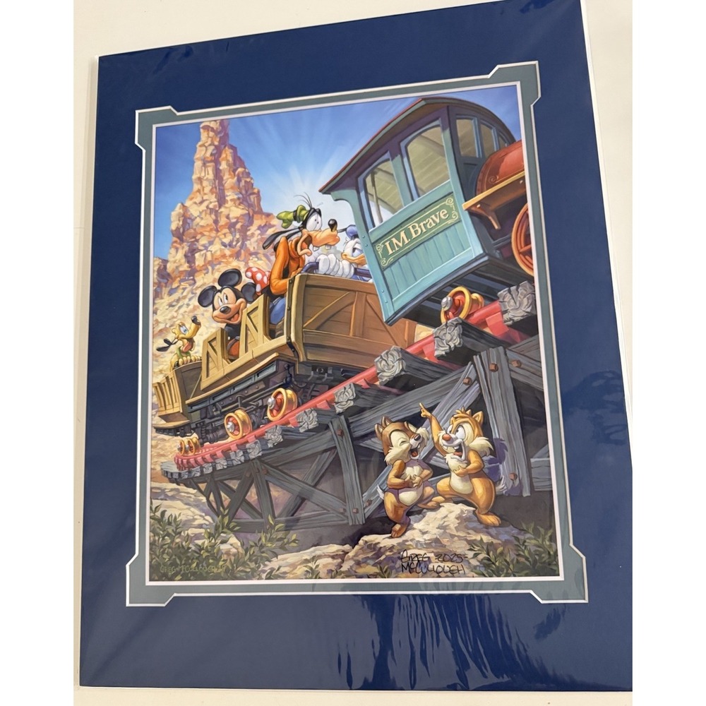 Disney Parks Print Big Thunder Goof 14x18" Greg McCullough‎ Art Goofy